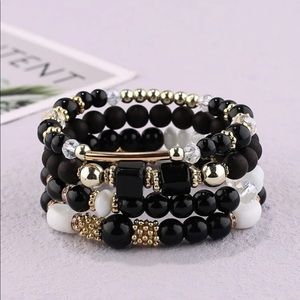 Crystal Beaded 4 Piece Bracelet Set